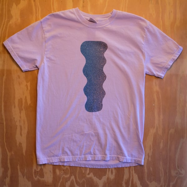 Image of BLOCK-PRINTED TEE - squiggle - size L 