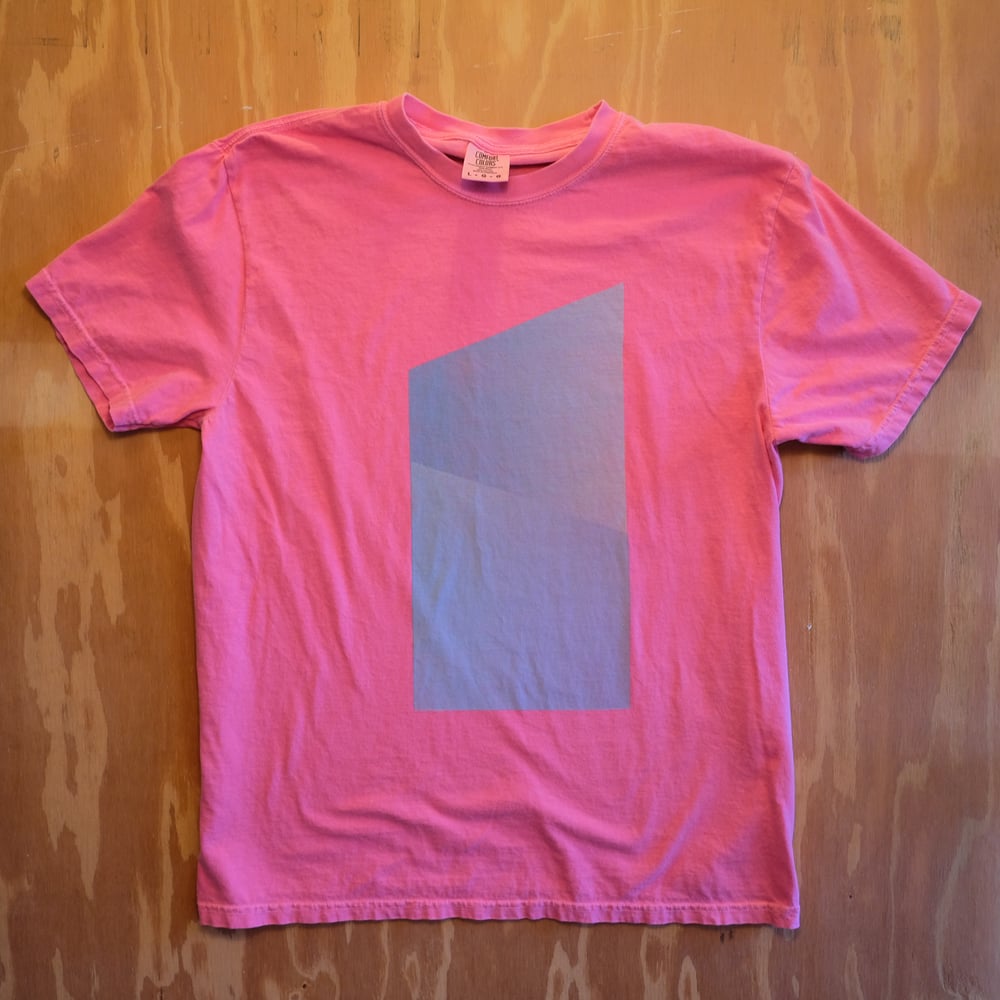 Image of BLOCK-PRINTED TEE - blue fade - size L 