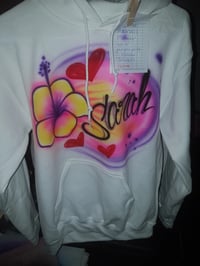 Image of Personalized Hoodie - Hibiscus & Hearts Design