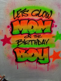 Image of Personalized Airbrush Graffiti Name T-Shirt - Glow Party Design