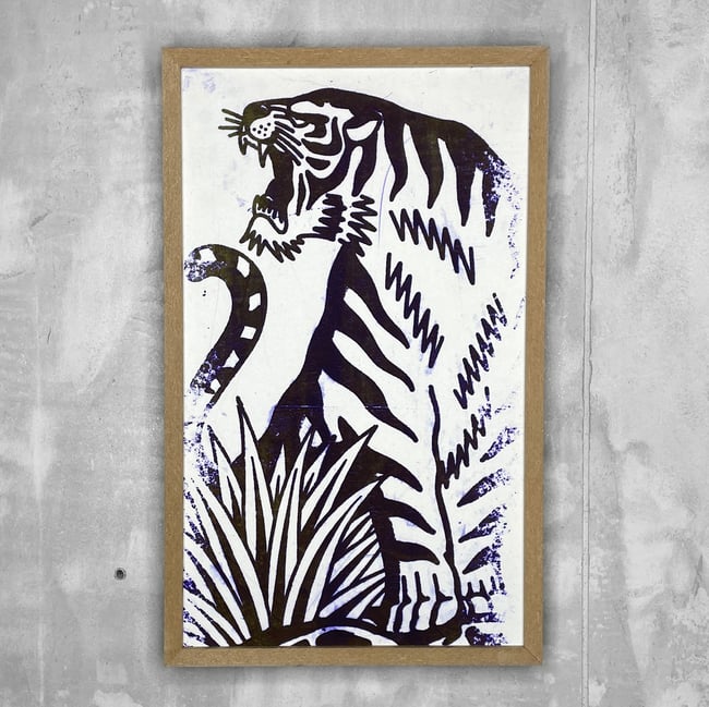 FRAMED TIGER STENCIL