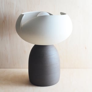 Image of split accent lamp - white and dark stoneware
