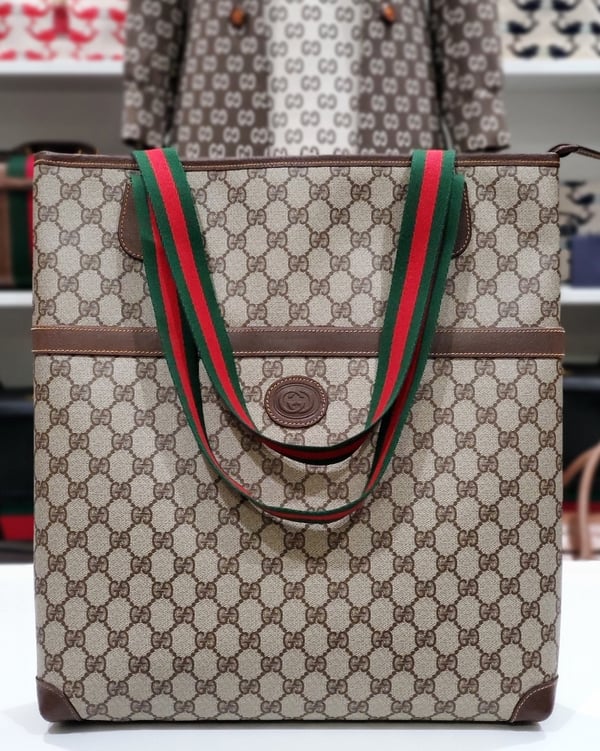 Image of  Vtg. Gucci Brown Monogram Tote.