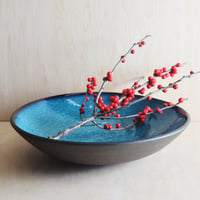 Image 1 of teal serving bowl
