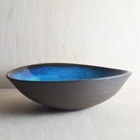 Image 1 of deep teal altered serving bowl