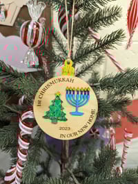 Image 5 of 1st Chrismukkah Wooden Ornament, Personalized