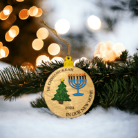 Image 1 of 1st Chrismukkah Wooden Ornament, Personalized