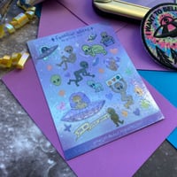Image 1 of Familiar Aliens Holographic Sticker Sheet