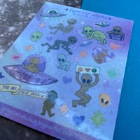 Image 2 of Familiar Aliens Holographic Sticker Sheet
