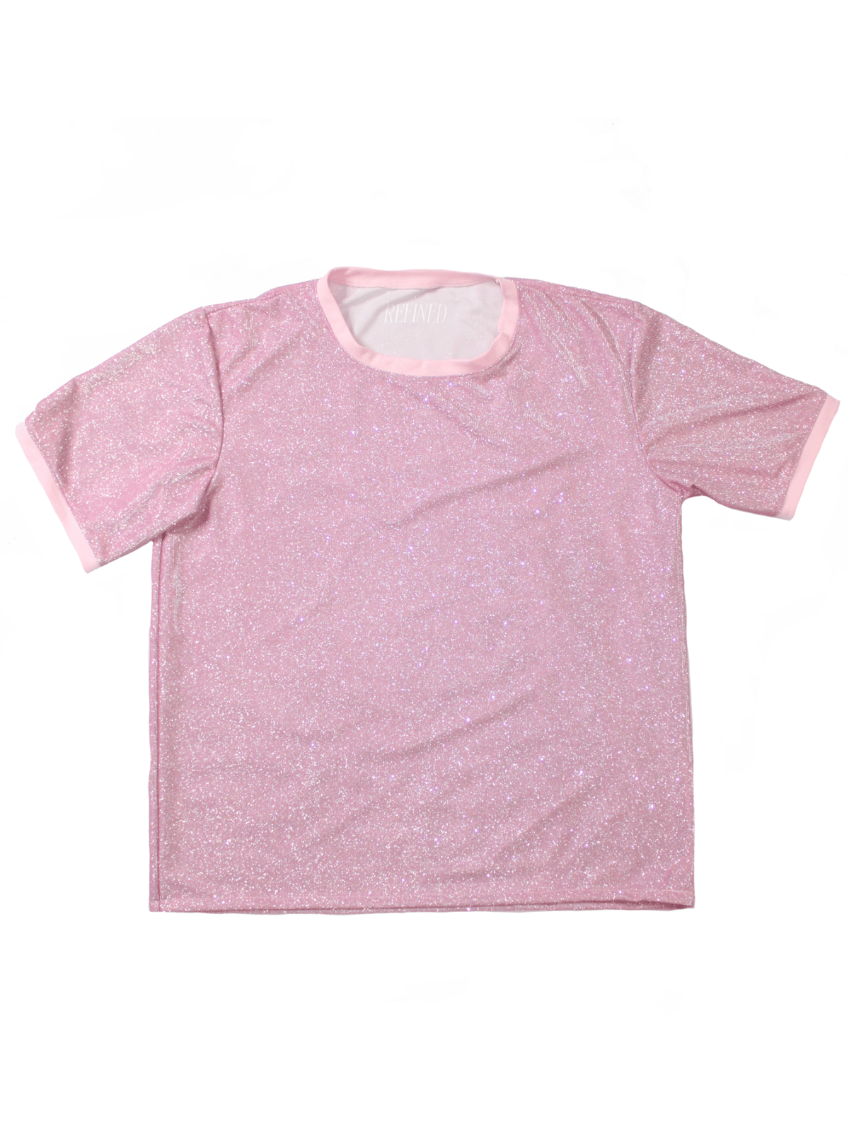 Image of Pink glitter shirt (full length and cropped)