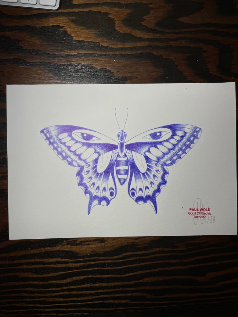 Image of Original pen drawing : Butterfly