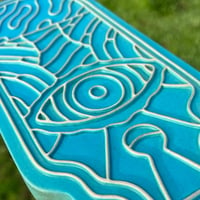 Image 2 of Turquoise Mushroom Wall Tile - Ready to Ship