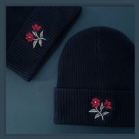 Image 1 of ♥️ New Navy Floral Beanie ♥️