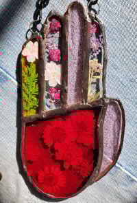 Image 2 of Stained Glass hand with florals
