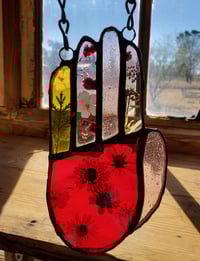 Image 4 of Stained Glass hand with florals