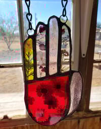 Image 5 of Stained Glass hand with florals