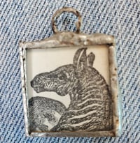 Image 1 of Zebra 1888 illustration glass charm
