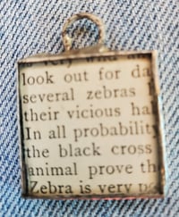 Image 2 of Zebra 1888 illustration glass charm