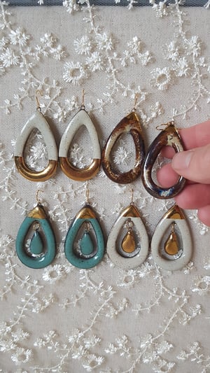 Earrings - Teardrops with Gold