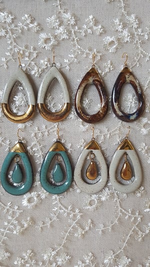 Earrings - Teardrops with Gold