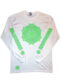 Image 1 of Digital Cymatics Neon Long Sleeve White