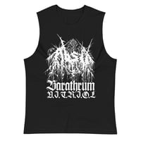 Image 1 of ABSU - BARATHRUM V.I.T.R.I.O.L. WHITE PRINT (BLACK) MUSCLE SHIRT 