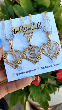 Initial Floral Necklaces 