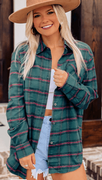 Image 1 of Green Plaid Long Sleeve