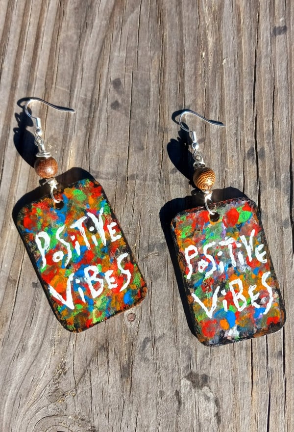Image of Abstract Positive Vibes Earrings 