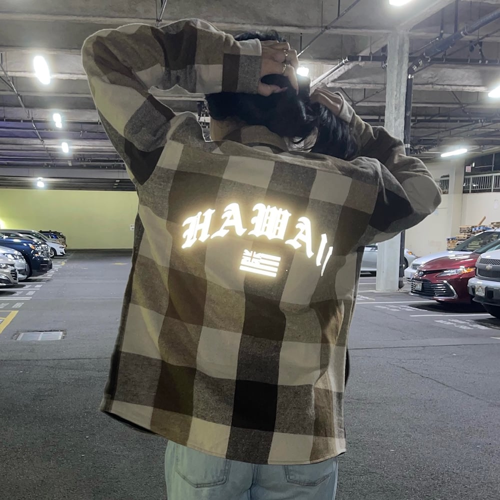 Image of Hawaiian Flag Reflective Quilted Flannel