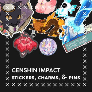 Genshin Impact Stickers, Charms, & Pins