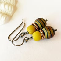 Image 4 of Raku/Mustard Earrings