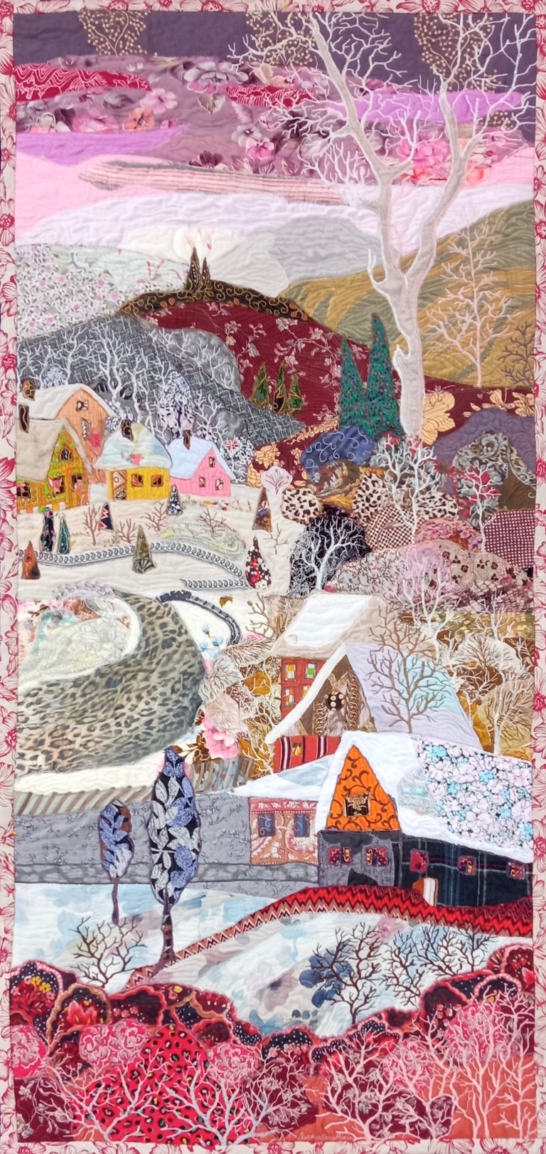 Large, "Snowy path to the mountains", 66x140 cm Image 2