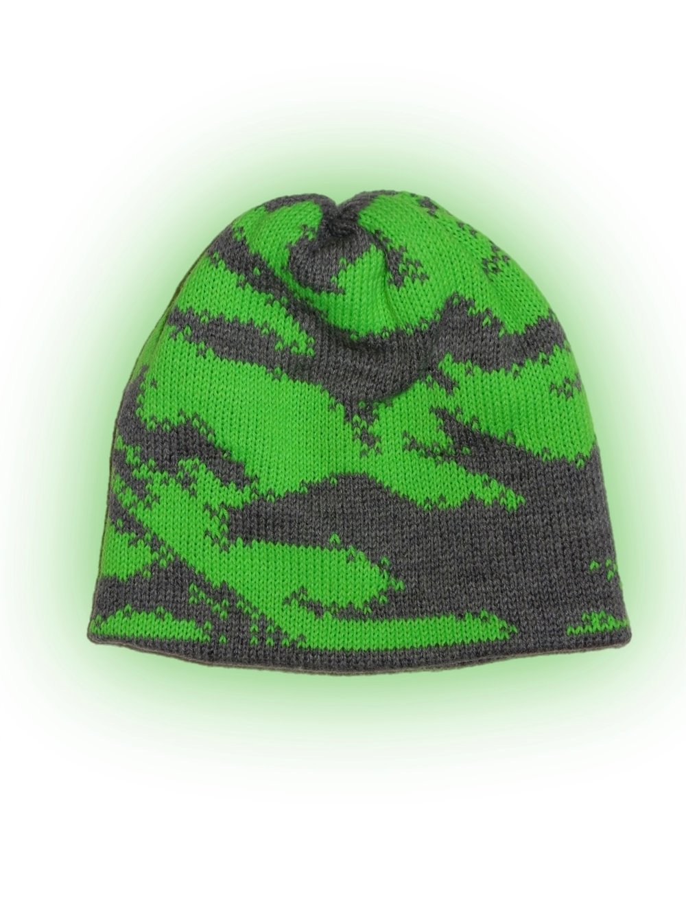 Beanie Drop_2.0_Green and Grey