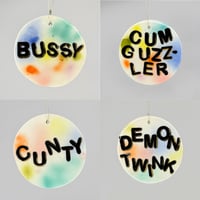 Image 2 of XxxMas Ornaments - Tie-Dye Word Cookie with 22Kt Gold