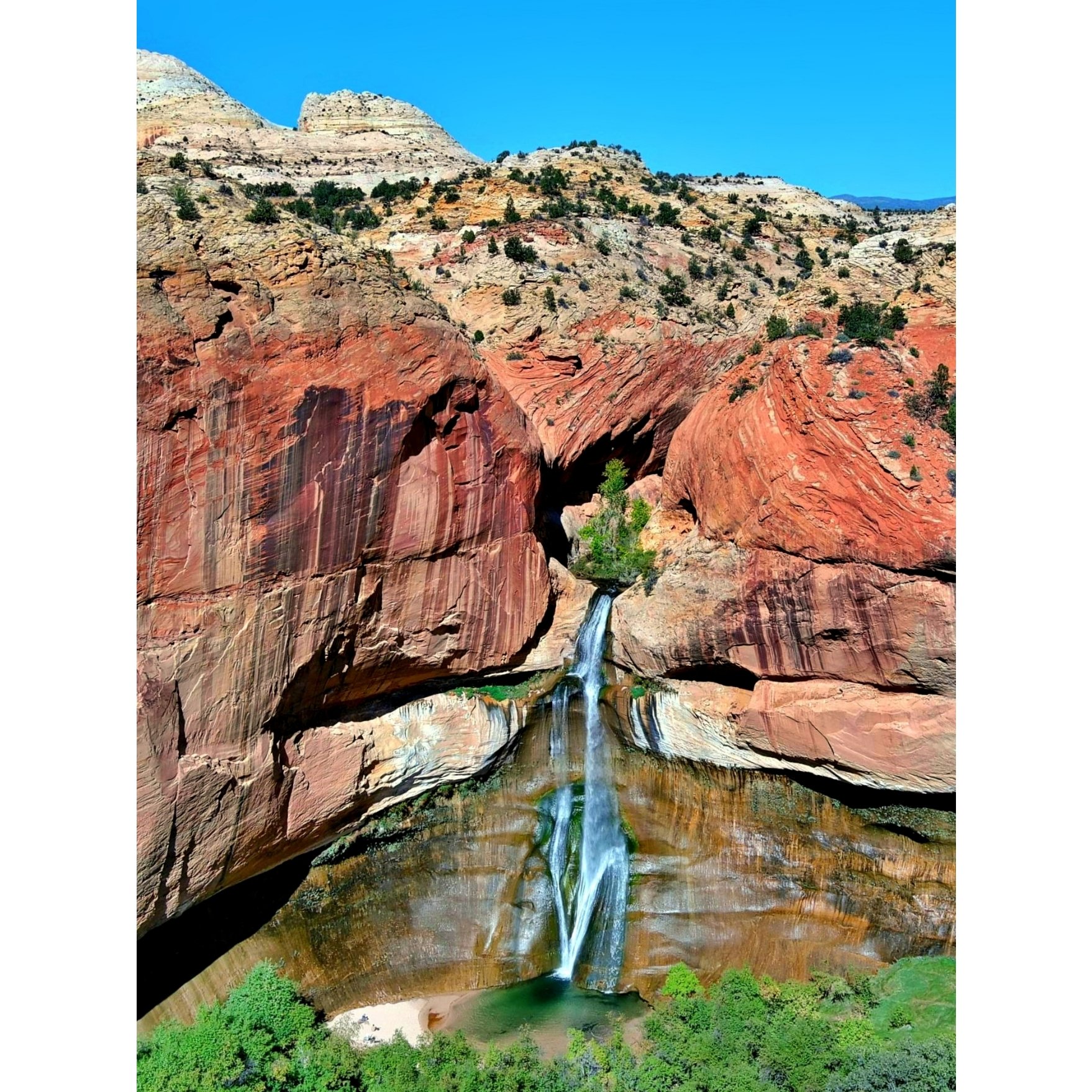 Waterfall Calf Creek Hike Lower Calf Creek Falls Camping Utah