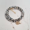 Gold beaded gemstone wrap bracelet/ necklace