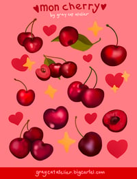 Image 3 of Mon Cherry Sticker Sheet