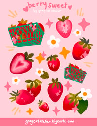 Image 3 of Berry Sweet Sticker Sheet