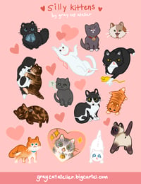 Image 3 of Silly Kittens Sticker Sheet