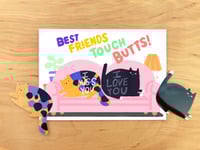 Image 2 of Best Friends Touch Butts! | Cat Love + Friendship | Flat Card with Stickers