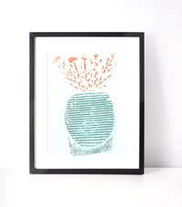 Image 1 of Collagraph Flowers in Vase Print