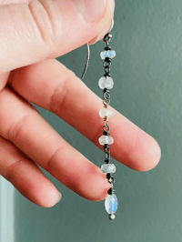 Image 2 of rainbow moonstone earrings 