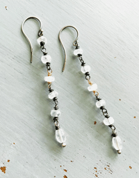 Image 3 of rainbow moonstone earrings 