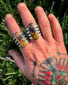 WL&A Handmade Heavy Ingot Black Jack Turquoise Rings 