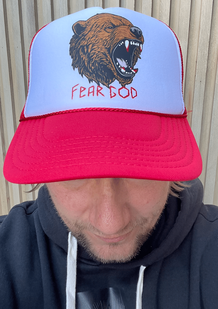 Image of "FEAR GOD" FOOLISHNESS PODCAST  Trucker Hat.