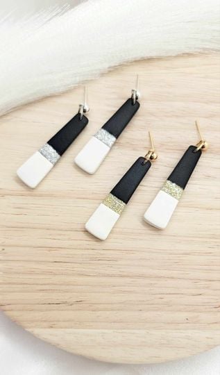 Image of Noir Luxe Colorblock Dangles 