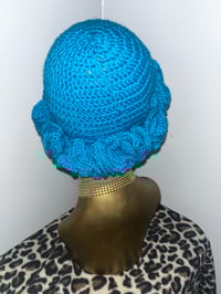Image 2 of Double ruffle crochet bucket hat