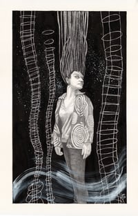Image 1 of She Came Alive When she Heard the Night Wind Call - original framed 2D drawing