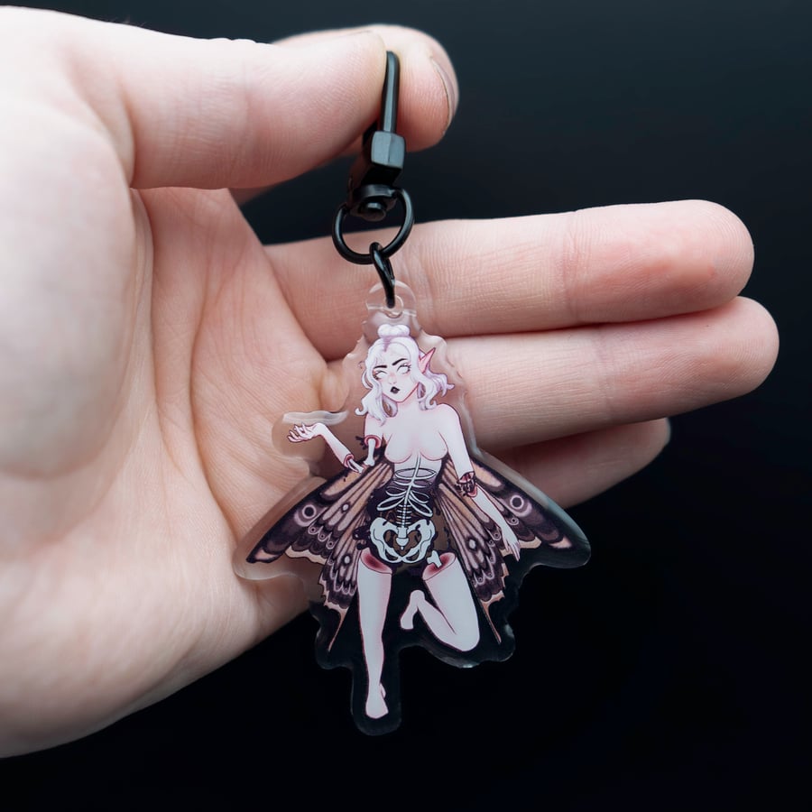 Image of Moth Girl Acrylic Keychain